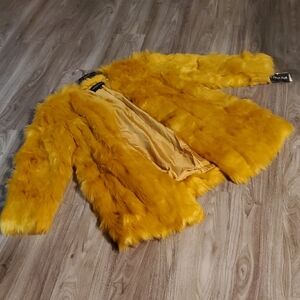 Vince Camuto Women's Plush Teddy Jacket - Golden Yellow